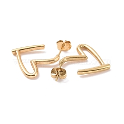 Серьги-гвоздики из нержавеющей стали 304 с ионным покрытием (IP) для женщин&nbsp;EJEW-F287-01G