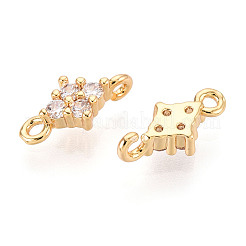 Латунные подвески из прозрачного кубического циркония&nbsp;KK-T078-03G-01