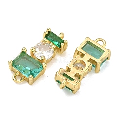 Латунные подвески-соединители с микропаве из кубического циркония&nbsp;KK-H259-08G-02