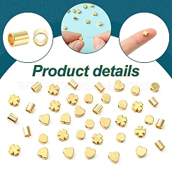 40 шт. 4 стиля долговечных латунных бусин с покрытием&nbsp;KK-YW0002-96