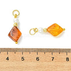Anhänger aus natürlichem Bernstein und Muschelperlen&nbsp;PALLOY-JF05639