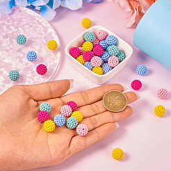 50шт 5 цвета прорезиненные акриловые бусины&nbsp;SACR-TA0001-32