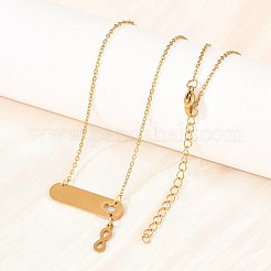 Colliers longs ovales en acier inoxydable 304 avec pendentif infini&nbsp;NJEW-H093-09G