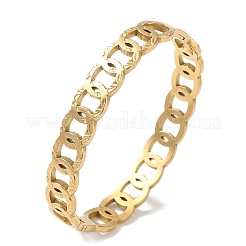 304ステンレススチール製リングリンクチェーンヒンジ付きカフバングル  18KGP本金メッキ  内径：1.97インチ（5cm）x2.36インチ（6cm）&nbsp;SA-CBAB92B-02G