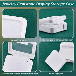 Квадратные акриловые свободные коробки для демонстрации алмазов CON-WH0107-11B-02