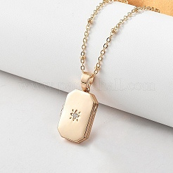 Ожерелья-медальоны из прозрачного кубического циркония&nbsp;LS-NJEW-A036-01B