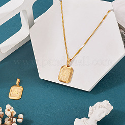 1шт. прямоугольник из нержавеющей стали с подвесками в виде букв&nbsp;NJEW-TA0001-22A