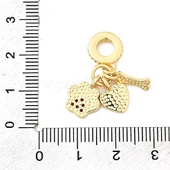 Messing Micro Pave Kamelie Zirkonia europäischen Anhänger Charms&nbsp;X-KK-F904-09G