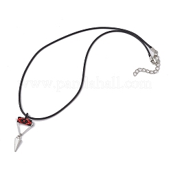 Ожерелья с подвесками в виде конуса и пирамиды из сплава с бисером цилиндрической формы от сглаза&nbsp;NJEW-MZ00105