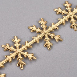 Spitzenbesatz in Schneeflockenform, Polyester-Spitzenband, für Weihnachtsdekoration, golden, 26 mm, ca. 10 m / Rolle
