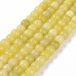 Fili di perle giada limone naturale, colonna, 6x8mm, Foro: 1.2 mm, circa 60pcs/filo, 14.76 pollice (37.5 cm)