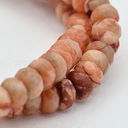 Dyed Gemstone Crazy Agate Bead Strands, Faceted Rondelle, Chocolate, 6x4mm, Hole: 1mm, about 103pcs/strand, 15.7 inch