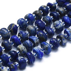 Chapelets de perles en lapis-lazuli naturel, puces, 7~8x7~8x3~5mm, Trou: 1mm, Environ 60 pcs/chapelet, 15.35'' (39 cm)