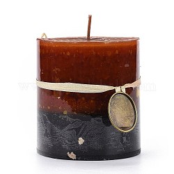 Velas sin humo de aromaterapia en forma de columna, con caja, para la boda, fiesta, Votivas, quemadores de aceite y decoración del hogar, marrón, 7x7.65 cm