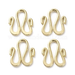 Brass S Hook Clasps, Long-Lasting Plated, Real 24K Gold Plated, 11.5x9.5x1mm