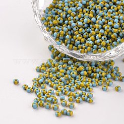 12/0 Perlas de vidrio opacas de colores opacos, abalorios de la semilla redondas, verde mar claro, 1.5~2x2mm, agujero: 0.5 mm, aproximamente 22500 unidades / 450 g