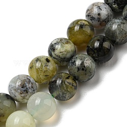 Naturali verde opale perle fili, tondo, 10mm, Foro: 0.8 mm, circa 39pcs/filo, 15.35~16.02'' (39~40.7 cm)