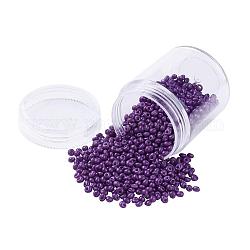 Perles de rocaille de verre opaques, perles de larme à franges, violet foncé, 3~3.5x2~3mm, Trou: 1mm, environ 450 pcs / boîte
