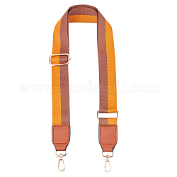 Tracolla regolabile in nylon con motivo a righe, con fermagli in lega di zinco, per accessori per la sostituzione della borsa, sella marrone, 80~140x3.8cm