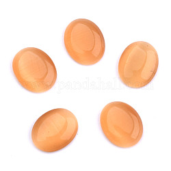Cabochons di occhio di gatto, ovale, salmone chiaro, 25x18x6~7mm