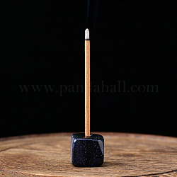 Bruciatori di incenso sintetici in pietra d'oro blu, porta incenso quadrato, forniture per buddisti zen casa da tè per ufficio a casa, 15~20mm