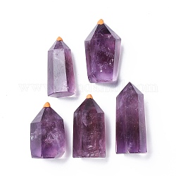 Natural Amethyst Tower Home Display Decoration, Healing Stone Wands, for Reiki Chakra Meditation Therapy Decos, Hexagon Prism, 40~53x20~26x17~21mm