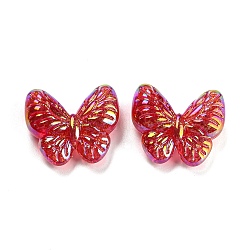 Perline opache acriliche, ab colore, farfalla, rosso, 22x26x9.5mm, Foro: 1.8 mm
