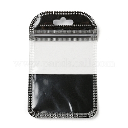 プラスチック包装のジップロック袋  トップセルフシールパウチ  窓付き  長方形  ブラック  11x7x0.24cm