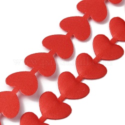 Cinta de poliéster, corazón, rojo, 5/8 pulgada (15 mm), alrededor de 21.87 yarda (20 m) / rollo