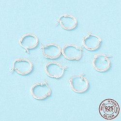 925 серьги из серебра из серебра, массивные маленькие серьги-кольца для женщин, серебряные, 14x13x2 мм, штифты : 0.5x1 мм