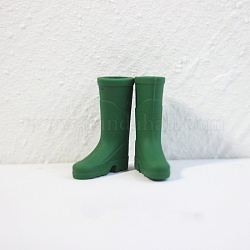 Mini botas de lluvia largas adornos para hacer muñecas, Accesorios para zapatos de micromuñeca, verde mar, 27x9x34mm, diámetro interior: 13 mm