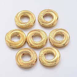 Abalorios de aleación de estilo tibetano, buñuelo, dorado, sin plomo y el cadmio, 15x4mm, agujero: 1 mm