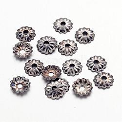 Iron Bead Caps, Gunmetal, 5x1.5mm, Hole: 1mm