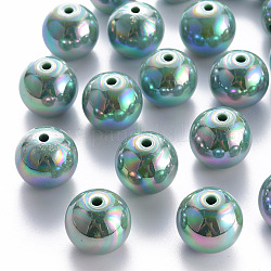 Opake Legierung Perlen, ab Farbe plattiert, Runde, Kadettenblau, 20x19 mm, Bohrung: 2~3 mm, ca. 111 Stk. / 500 g