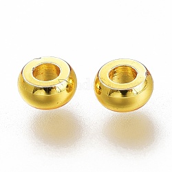 Brass Spacer Beads, Long-Lasting Plated, Disc, Golden, 3x1.5mm, Hole: 1.2mm
