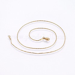 304 Stainless Steel Snake Chain Necklaces, with Lobster Claw Clasps, Golden, 17.7 inch(45cm), 1x1mm