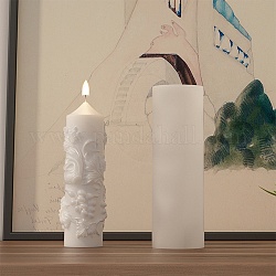 Moules à bougie en silicone bricolage, pour la fabrication de bougies parfumées, colonne avec raisin, blanc, 6x15.4 cm, Diamètre intérieur: 3.8 cm