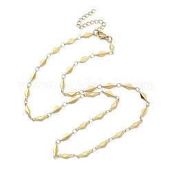 Placcatura ionica (ip) 304 collane a catena con maglie a rombo in acciaio inossidabile da donna, oro, 17.99 pollice (45.7 cm)