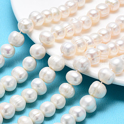 Grade A Natural Cultured Freshwater Pearl Beads Strands, Potato, Creamy White, 10~11mm, Hole: 0.8mm, about 37~38pcs/strand, 13.98~14.37 inch(35.5~36.5cm)