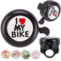 Amo mi bicicleta campanas de bicicleta de aleación, con fornitura de plástico y adhesivo de resina, accesorios para bicicletas, redondo, negro, 54x69x53mm