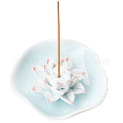 Räuchergefäße aus Porzellan, Lotus-Räucherstäbchenhalter, Dekorationen für Heimdekorationen, azurblau, 101x41.5 mm
