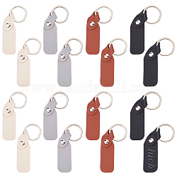 Benecreat 16 Stück Schlüsselanhänger aus PU-Leder, Blanko-Rechteck-Schlüsselanhänger in 4 Farbe mit eisernen Schlüsselringen für die Lasergravur, Heißfolienprägung, DIY Dekoration