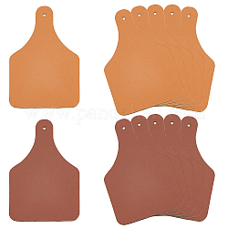 OLYCRAFT 40Pcs Leather Tags Leather Blank Cow Ear Tag 76x50mm Leather Labels with Hole Blank PU Leather Tags for Stamping DIY Labels Jeans Bags Accessories DIY Jewelry Crafts - Peru & Brown