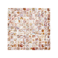 Pandahall schälen und Backsplash kleben, Muschel 3D Wanddekor Mosaikfliese Perlmutt Muschelquadrat Mosaik zum Aufkleben Dekor für Küche Wohnzimmer Badezimmer, 12x12 Zoll / 30 cm