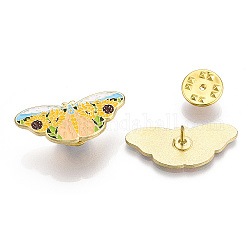 Butterfly with Sunflower Enamel Pin, Alloy Badge for Backpack Clothes, Golden, Colorful, 13x30x1.5mm