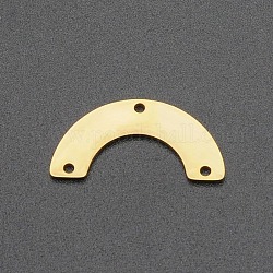 201 in acciaio inox Componenti per lampadari link, forma ad arco simmetrica, Taglio laser, oro, 12x25x1mm, Foro: 1.6 mm