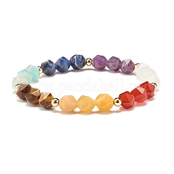 Bracelet 7 chakra perles de pierres naturelles mélangées pour femme, diamètre intérieur: 2-1/8 pouce (5.4 cm)