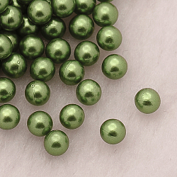 Perles rondes en plastique ABS imitation perle, teinte, sans trou, verte, 8mm, environ 1500 pcs / sachet 