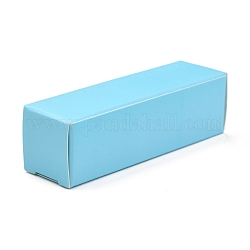Boîte de papier kraft pliable, pour l'emballage de rouge à lèvres, rectangle, bleu ciel, 15.9x5x0.15 cm