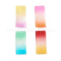 Spray Painted Capiz Shell Big  Pendants, Rectangle Charms, Mixed Color, 69.5x29.5x1mm, Hole: 1.8mm